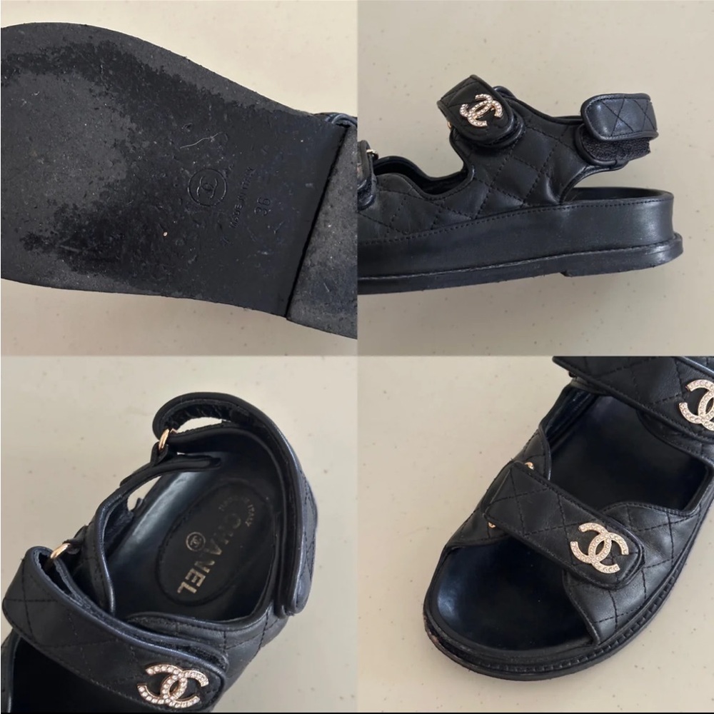 CHANEL Black Leather Sandals - Picture 6 of 6